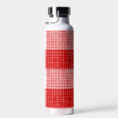 Red and White Bold Checkered Plaid Design  Waterfles (Rechts)