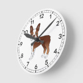 Red and White Boston Terrier Dog Illustratie Ronde Klok (Hoek)