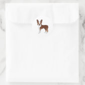 Red and White Boston Terrier Dog Illustratie Ronde Sticker (Tas)