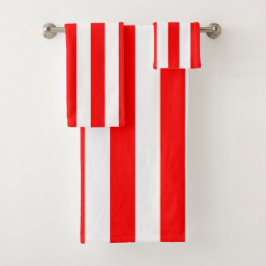 Red and White Cabana Stripes  Bad Handdoek