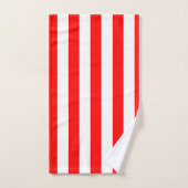 Red and White Cabana Stripes  Bad Handdoek (Handdoek)