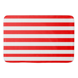 Red and White Cabana Stripes  Badmat