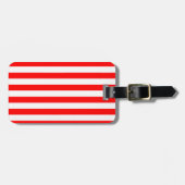 Red and White Cabana Stripes  Bagagelabel (Voorkant horizontaal)