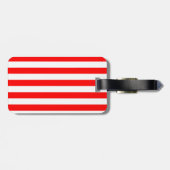 Red and White Cabana Stripes  Bagagelabel (Achterkant horizontaal)