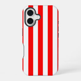 Red and White Cabana Stripes  iPhone 16 Hoesje