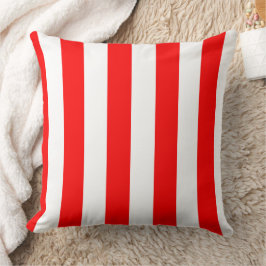 Red and White Cabana Stripes  Kussen
