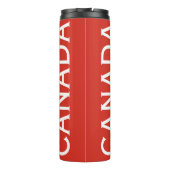 Red and White Canada Tumbler – Maple Leaf Pattern Thermosbeker (Achterkant)