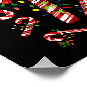 Red And White Candy Cane Santa Christmas  Poster (Hoek)