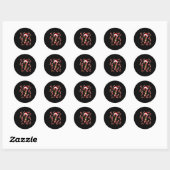 Red And White Candy Cane Santa Christmas  Ronde Sticker (Vel)