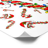 Red And White Candy Cane Santa Christmas Xmas Ligh Poster (Hoek)
