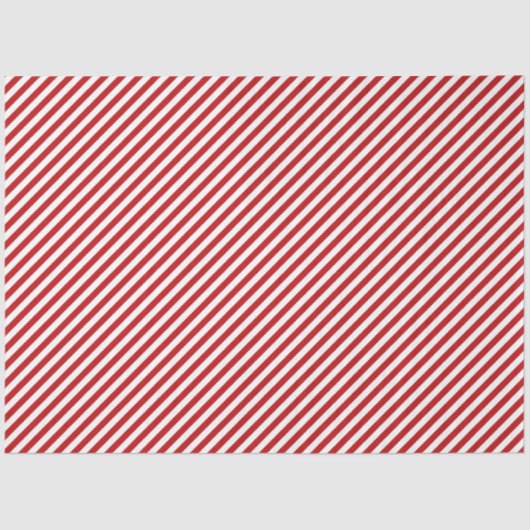 Red and White Candy Cane Striped Tissue Paper Tissuepapier (Voorkant)