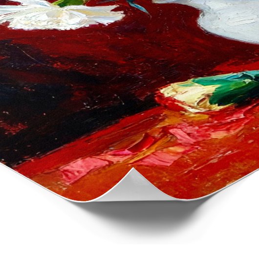 Red and White Carnations After Van Gogh Poster (Hoek)