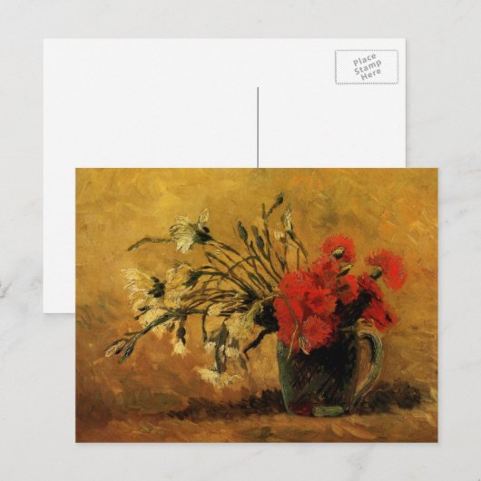 Red And White CarNations by Vincent van Gogh Briefkaart (Voorkant / Achterkant)