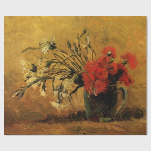 Red And White Carnations by Vincent van Gogh Cadeaupapier (Vlak)