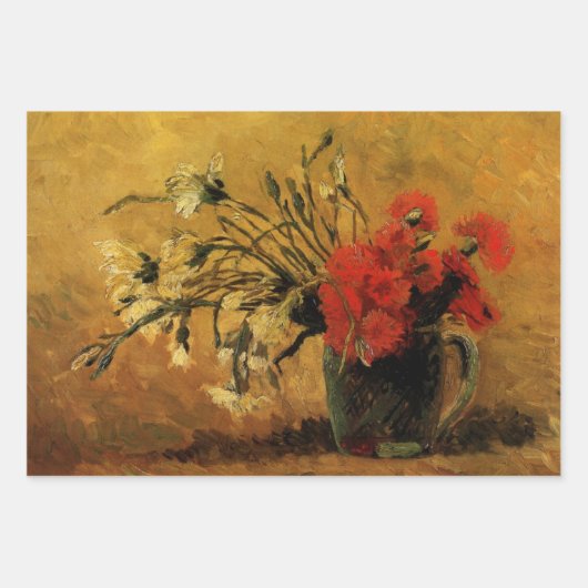 Red And White Carnations by Vincent van Gogh Inpakpapier Vel (Voorkant)