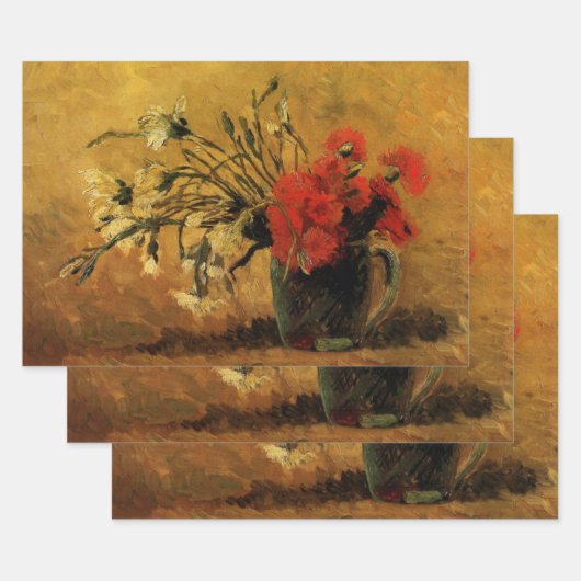 Red And White Carnations by Vincent van Gogh Inpakpapier Vel (Set)