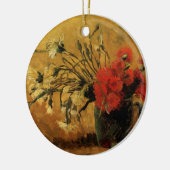 Red And White CarNations by Vincent van Gogh Keramisch Ornament (Links)