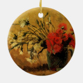 Red And White CarNations by Vincent van Gogh Keramisch Ornament (Achterkant)
