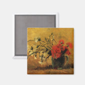 Red And White CarNations by Vincent van Gogh Magneet (Voorkant / Achterkant)