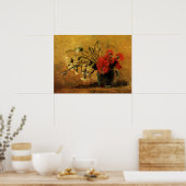Red And White CarNations by Vincent van Gogh Poster (Keuken)