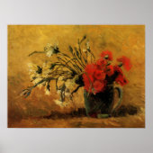 Red And White CarNations by Vincent van Gogh Poster (Voorkant)