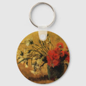 Red And White CarNations by Vincent van Gogh Sleutelhanger (Voorkant)
