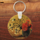 Red And White CarNations by Vincent van Gogh Sleutelhanger (Voorkant)