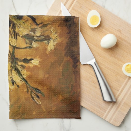 Red And White CarNations by Vincent van Gogh Theedoek (Quarter Fold)