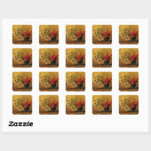 Red And White CarNations by Vincent van Gogh Vierkante Sticker (Vel)