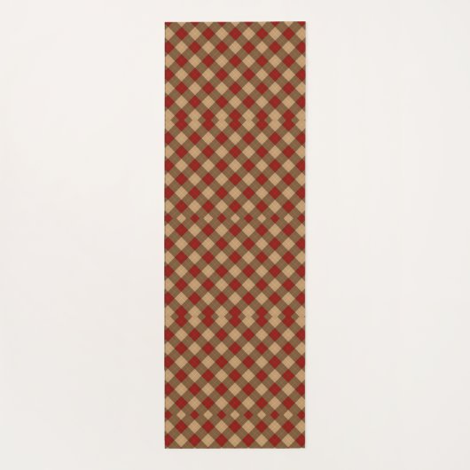 Red and white checkered patterns appear vertically yogamat (Achterkant)
