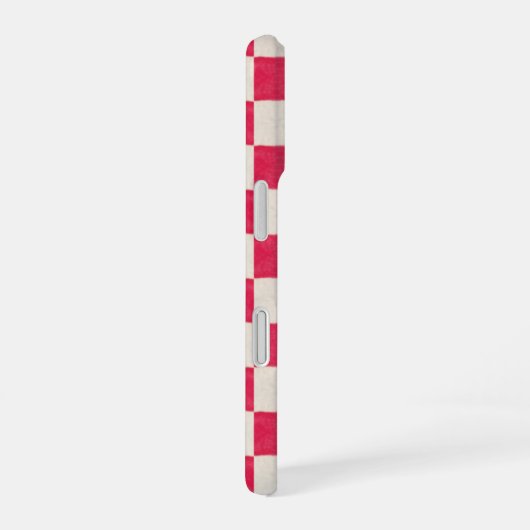 Red and White Checks iPhone 16 Hoesje (Rechterkant)