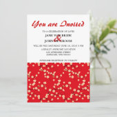 Red and White Cherry Blossom Kaart (Staand voorkant)