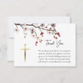 Red and White Cherry Blossoms Orthodox Funeral     Bedankkaart (Voorkant)