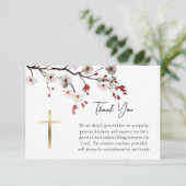 Red and White Cherry Blossoms Orthodox Funeral     Bedankkaart (Staand voorkant)