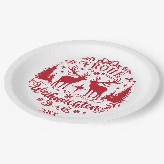 Red and White Christmas  Papieren Bordje (Gekanteld)