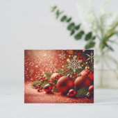  Red and White Christmas Tree Design Feestdagenkaart (Staand voorkant)