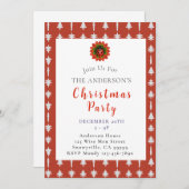 Red and White Christmas Tree Party Kaart (Voorkant / Achterkant)