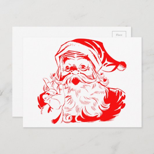 Red and White Custom Santa Clause Saint Nicholas Feestdagenkaart (Voorkant / Achterkant)