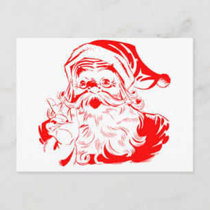 Red and White Custom Santa Clause Saint Nicholas Feestdagenkaart