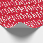 Red And White Custom Template Merry Christmas Gift Cadeaupapier (Hoek)