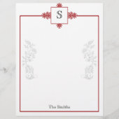 Red and White Damask Letterhead (Voorkant)