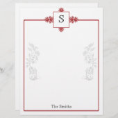 Red and White Damask Letterhead (Voorkant / Achterkant)