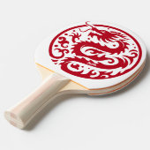 Red and White Dragon Personalized Tafeltennisbatje (Voorkant Gekanteld)
