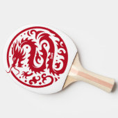Red and White Dragon Personalized Tafeltennisbatje (Zijkant)