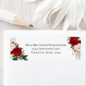 Red and White Elegant Floral Bouquet Etiket (Insitu)