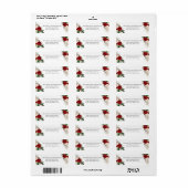 Red and White Elegant Floral Bouquet Etiket (Full Sheet)