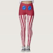 Red and White Elf Pants Leggings (Voorkant)