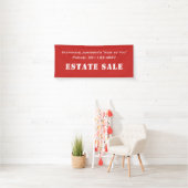 Red and White Estate Sale Company Jumbo Spandoek (Insitu)