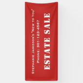 Red and White Estate Sale Company Jumbo Spandoek (Verticaal)