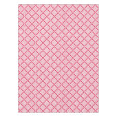 Red and white geometric checkered pattern retro tafelkleed (Voorkant)
